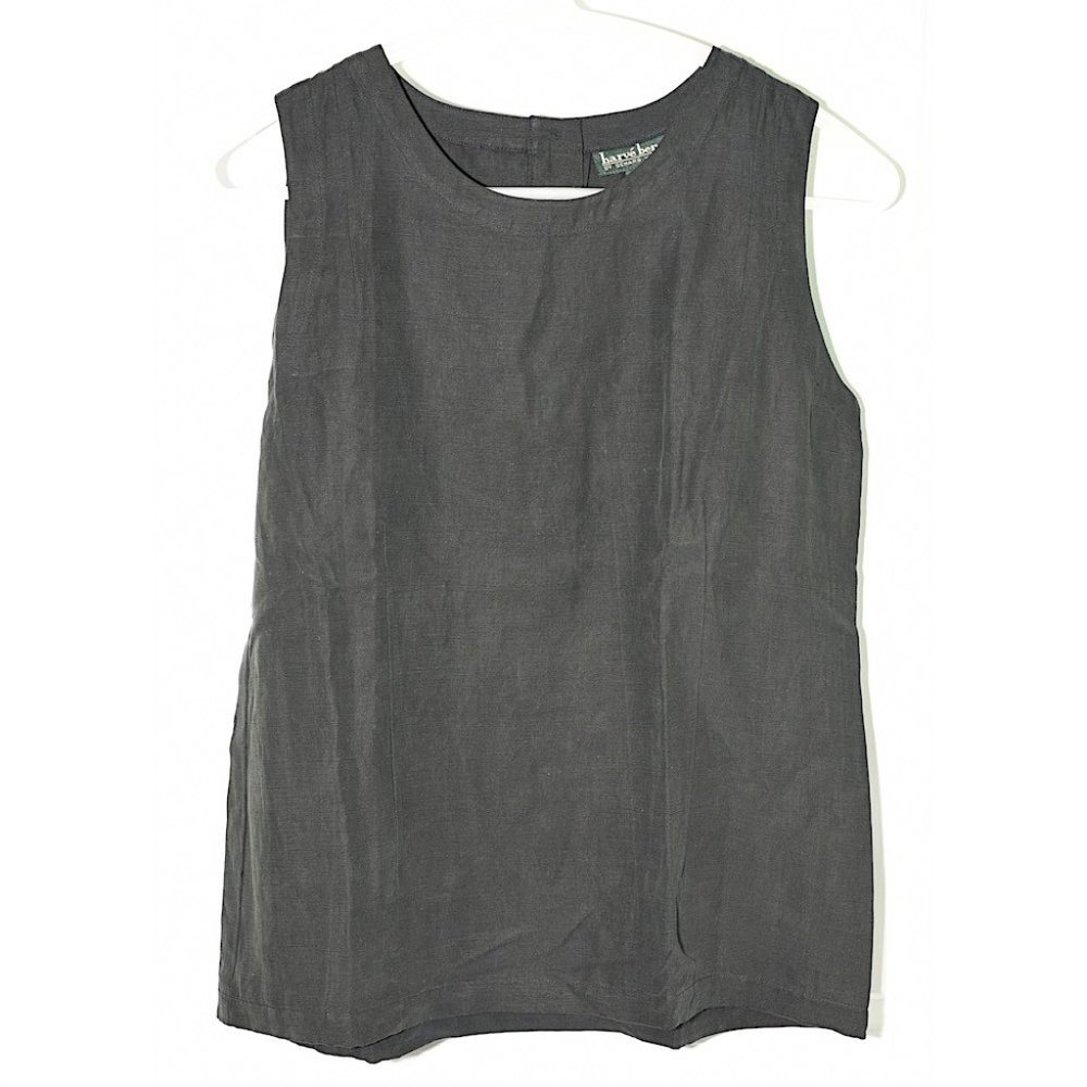 Like New/NWOT Harve Benard Black Silk/Linen Tank